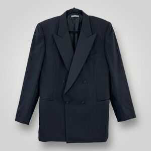 Fred‎ Hayman Wool Tuxedo Jacket Double Breasted Mens 42 (Italian 52) Italy Made